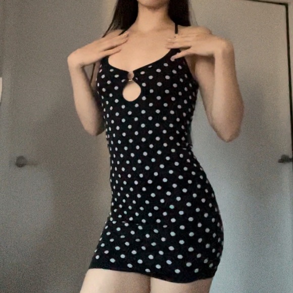 Zara NWOT knit polka dot body con - Picture 4 of 4